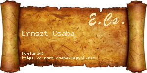 Ernszt Csaba névjegykártya