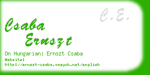 csaba ernszt business card